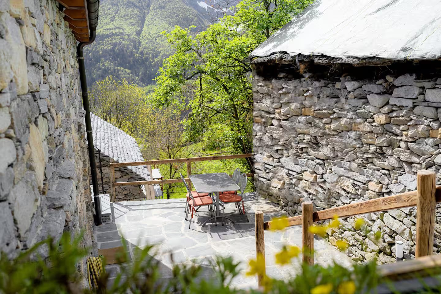 Rustico La Pezza terrace looking over the valley